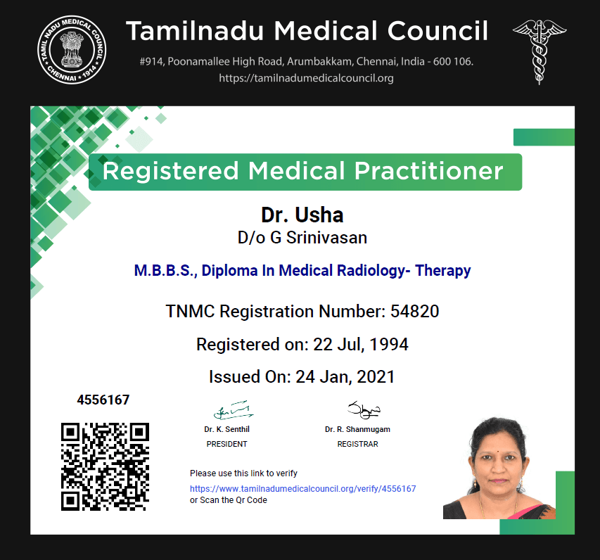 Photo of Dr. Usha Sukumaran